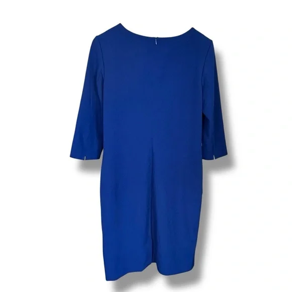 M.M. Lafleur The Etsuko Dress Navy Blue Sheath Size 10 (missing belt) - Picture 5 of 11